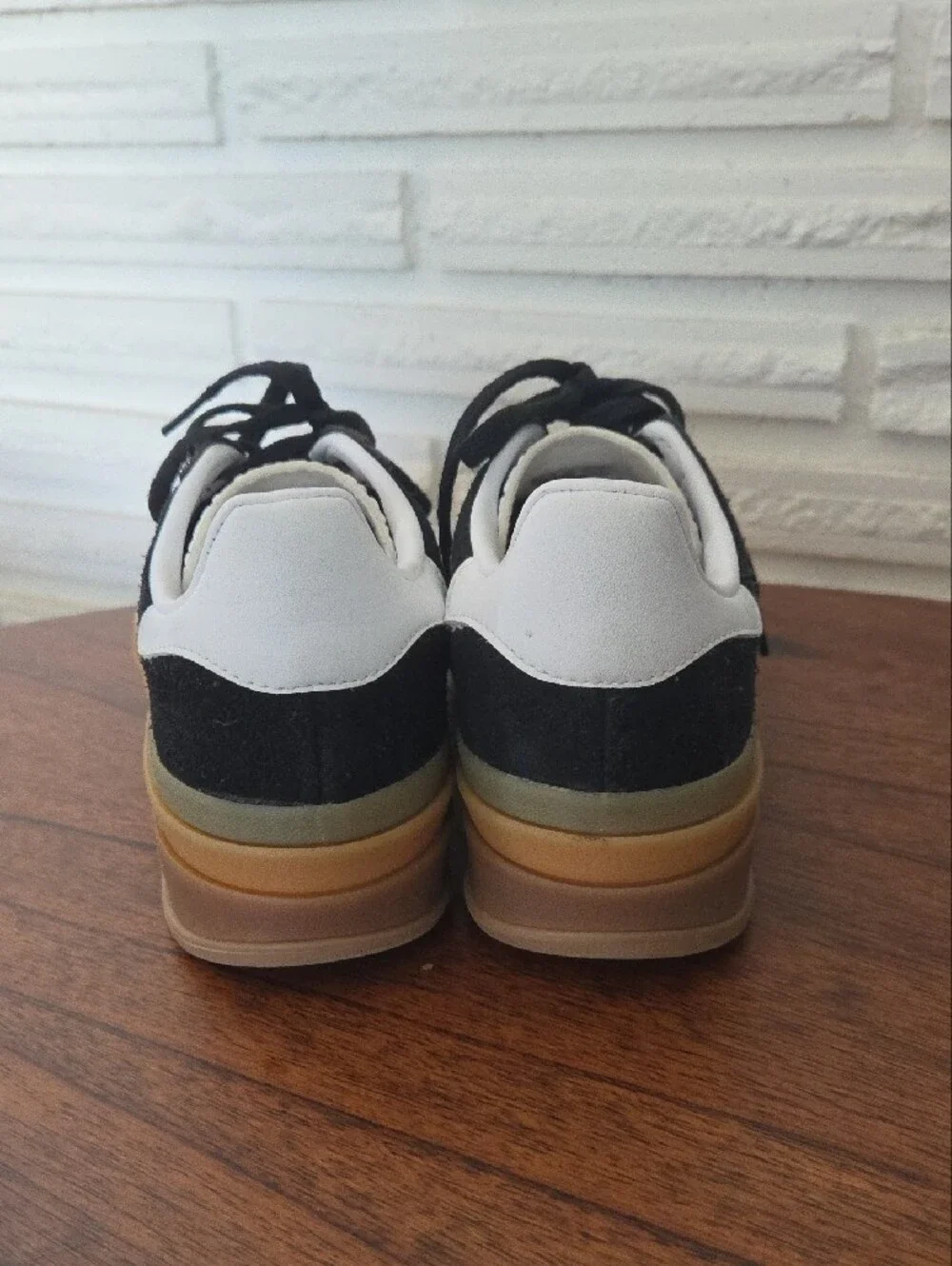 adidas Gazelle Women's Black Suede Sneakers with White Stripes and Gum Sole